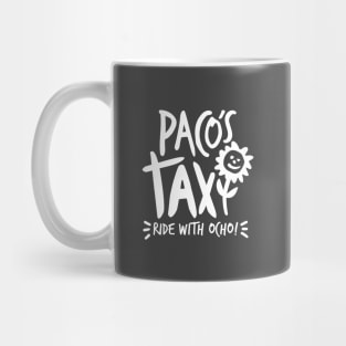 Paco's Taxi (White on Asphalt) Mug